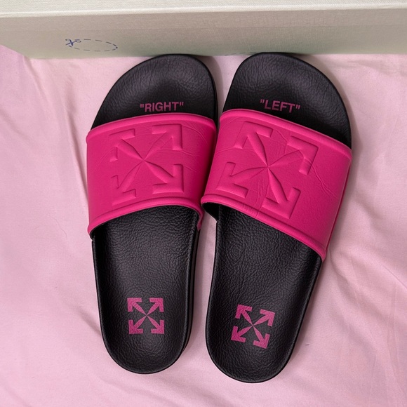 Off-White Pink and Black 100% Authentic Sandals ✨ ✨ - Picture 2 of 7